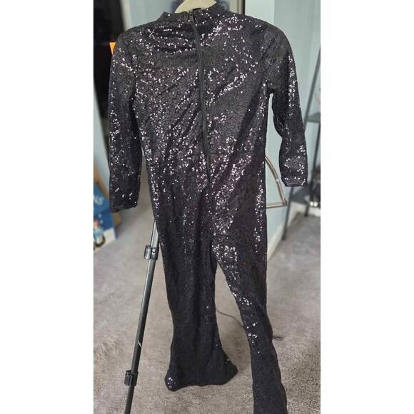 Halloween costume/ Shimmering Black Sequin Pop Star Size M - Picture 2 of 6